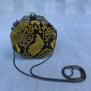 RARE NEW Henri Bendel snakeskin hexagon mini bag
